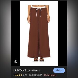 REVOLVE SNDYS Chocolate Wide-Leg Pants NWT sz S